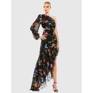 Ieena for Mac Duggal Floral One Sleeve Cut Out 55668 - Size 2 - NWT